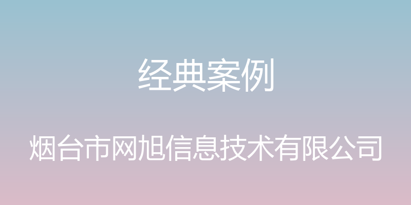 经典案例 - 烟台市网旭信息技术有限公司