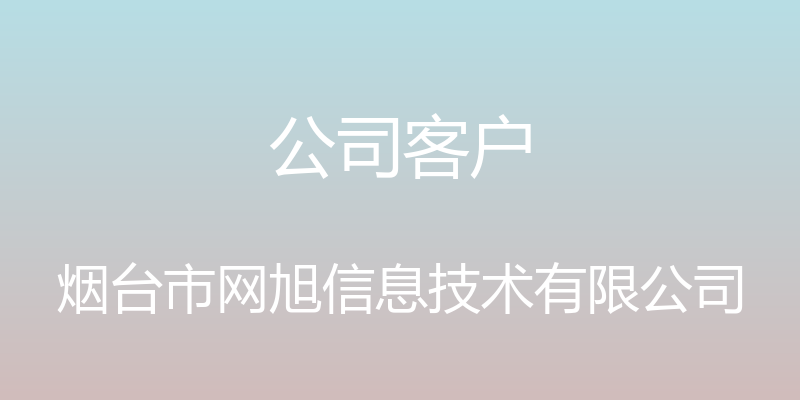 公司客户 - 烟台市网旭信息技术有限公司